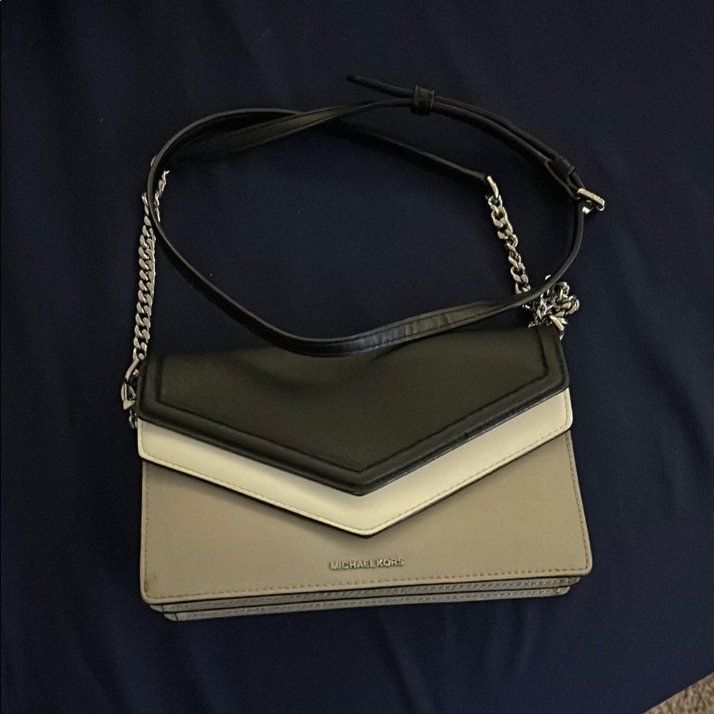 Michael Kors Black, Cream, and Tan Crossbody Bag